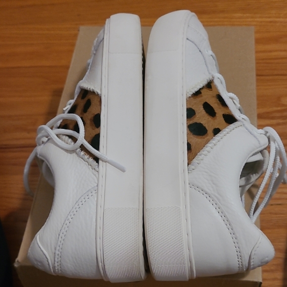 UGG Women's Sneakers in White with Leopard Accents - Picture 4 of 11
